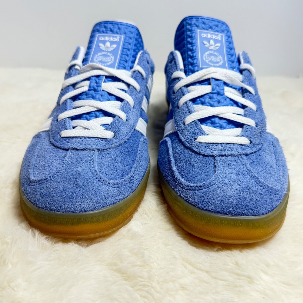 NEW Adidas Gazelle Indoor "Blue Fusion Gum" Sneakers HQ8717 Women's Size 8 - Picture 4 of 14